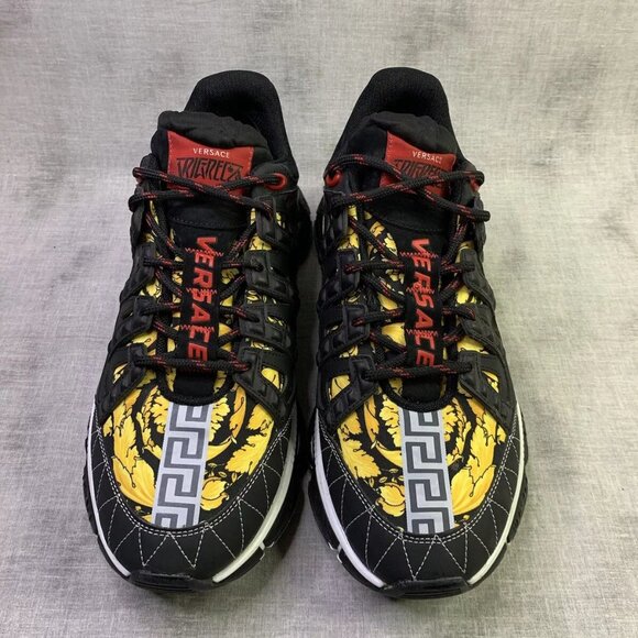 Versace Other - Versace Men's Trigreca Barocco Sneakers Black/Red/Yellow 11 IT DSU8094